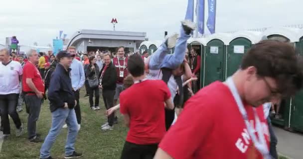 De ventilators van de voetbal van Colombia — Stockvideo