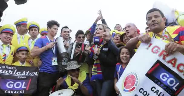 De ventilators van de voetbal van Colombia — Stockvideo