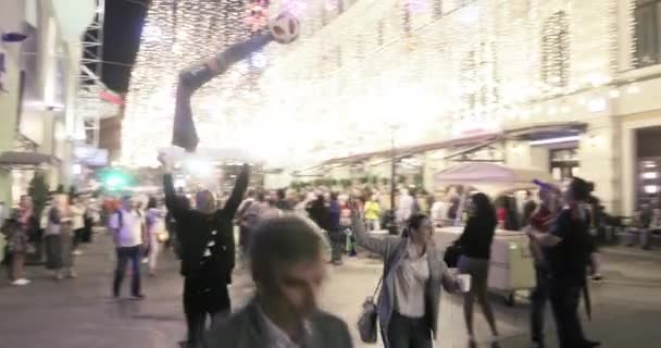 Los aficionados al fútbol en Nikolskaya — Vídeos de Stock