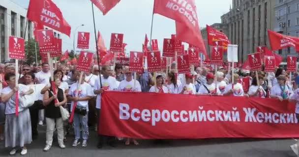 Узгоджені мітинг проти підвищення — стокове відео