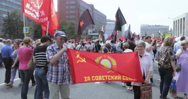 Overeengekomen vergadering tegen een verhoging van — Stockvideo