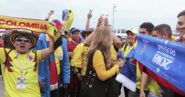 De ventilators van de voetbal van Colombia — Stockvideo