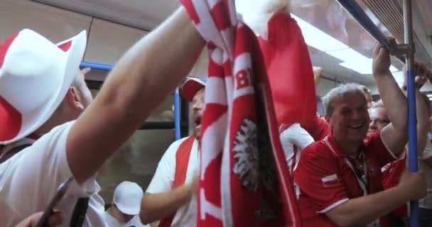 Tifosi di calcio della Polonia Metro — Video Stock