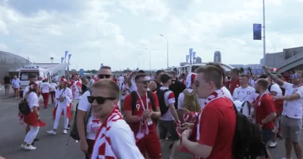 Fani piłki nożnej w Polsce — Wideo stockowe