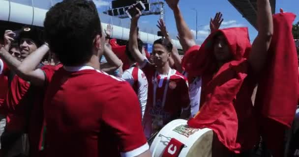 Fãs de futebol de Marokko — Vídeo de Stock
