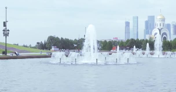 Fountain in Victory Park — Stock Video