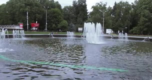 Fontein in het stadspark Sokolniki — Stockvideo