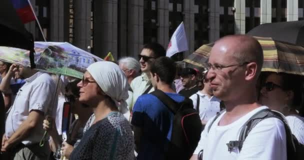 Libertarianer rally mot ökande pensioner — Stockvideo