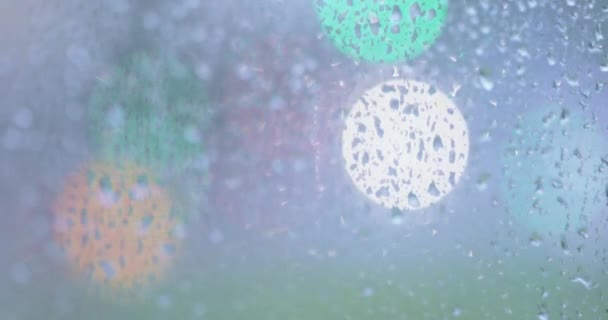 Падіння дощу на склі — стокове відео
