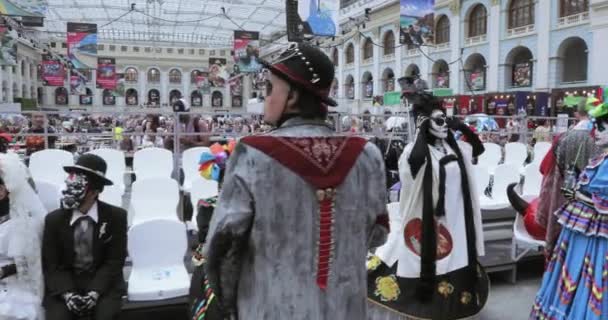 Mexicaanse carnaval viering van de doden — Stockvideo