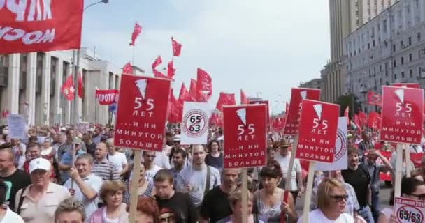 Overeengekomen vergadering tegen een verhoging van — Stockvideo