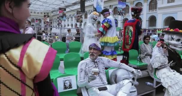 死者のメキシコのカーニバルのお祝い — ストック動画