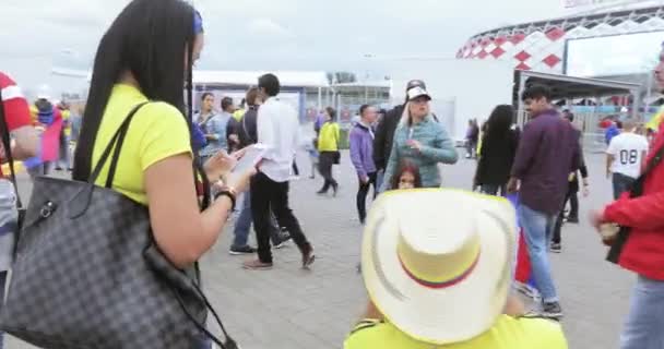 De ventilators van de voetbal van Colombia — Stockvideo