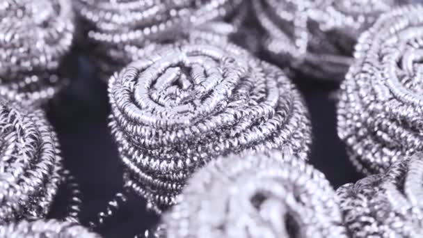金属羊毛从刨花 — 图库视频影像