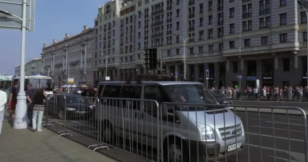 Polis arabası hoparlör ile — Stok video