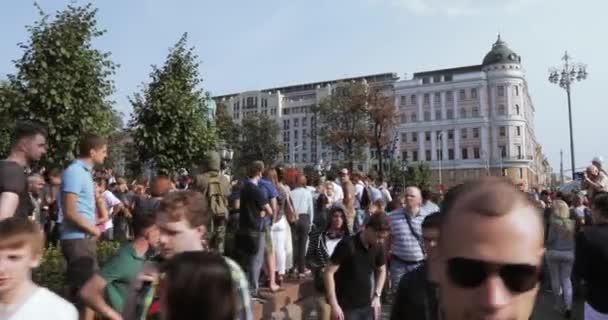 Obehörig rally mot pensionsreformen — Stockvideo