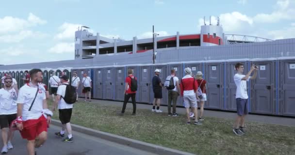 Fotbaloví fanoušci z Polska Wc — Stock video