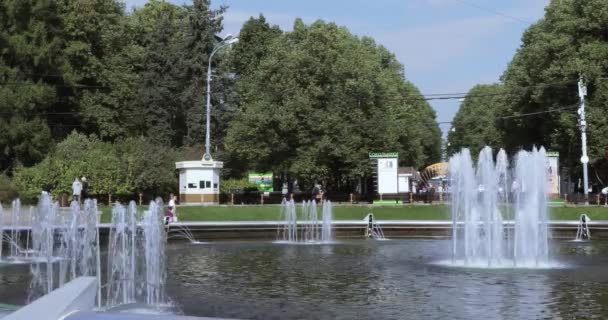 Fontana nel parco Sokolniki — Video Stock