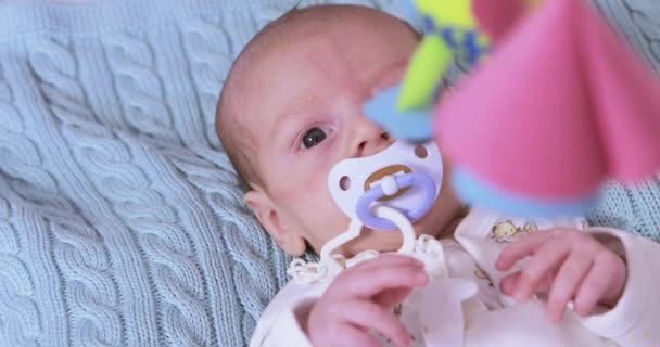 Baby with pacifier — Stock Video