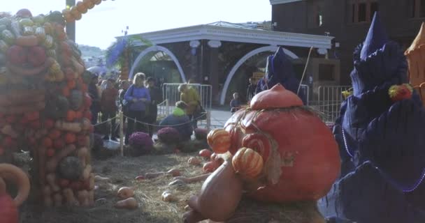 Utcai őszi gasztronómiai Fesztivál "Golden őszi" — Stock videók