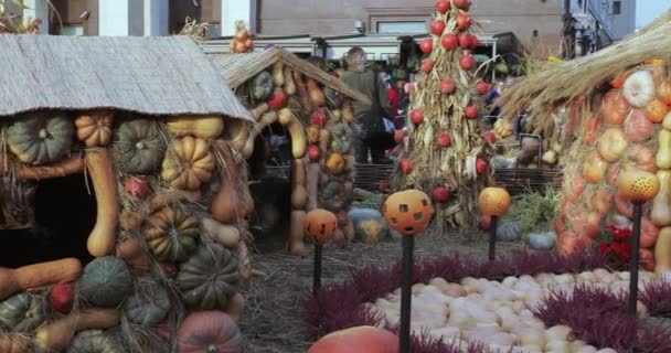 Festival gastronômico de outono de rua "Outono dourado " — Vídeo de Stock