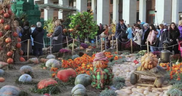 Вулиця осінній гастрономічні фестиваль "золота осінь" — стокове відео