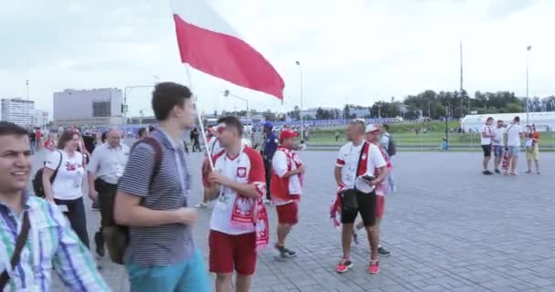 Football fans of Poland — Stock Video