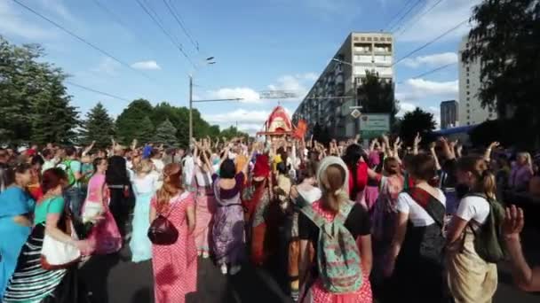 Ukrajna Dnepr 2018 Május Várfalvi Védikus Fesztivál Fesztivál Szekereket Ratha — Stock videók