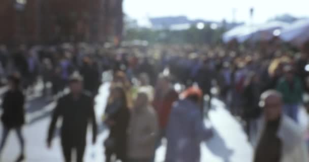 Trafikk av mennesker nær Den røde plass – stockvideo