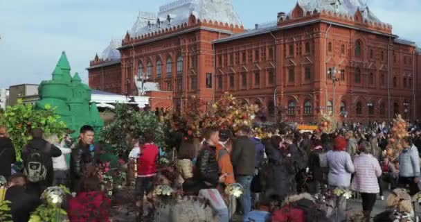 Ulicy jesienny Festiwal gastronomiczny "Złota Jesień" — Wideo stockowe