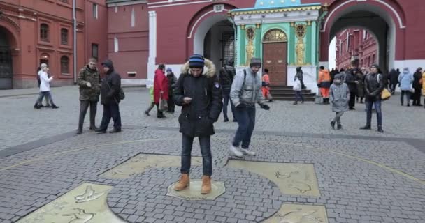 Zero kilometer in Moscow — Stock Video