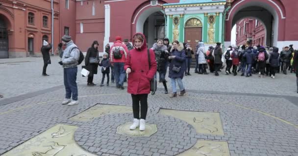 Null kilometer i Moskva – stockvideo