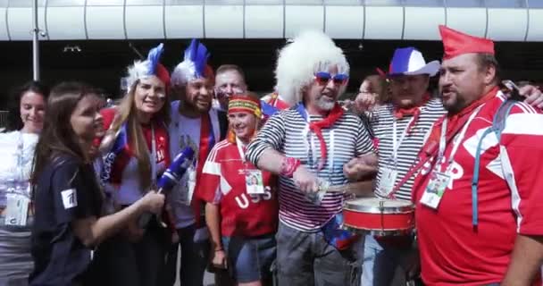 De ventilators van de voetbal van Spanje — Stockvideo