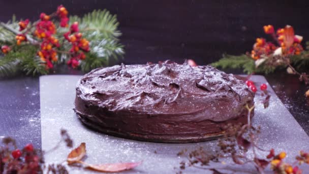 Gâteau à la citrouille sur une assiette — Video