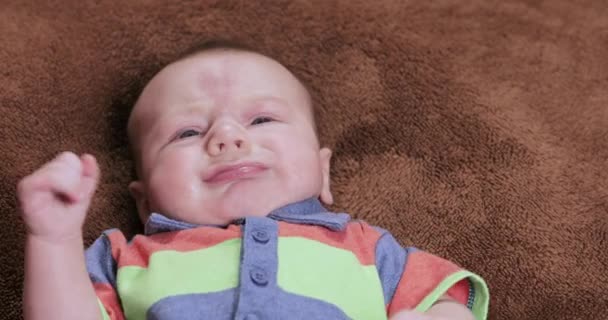 Capricious baby boy — Stock Video