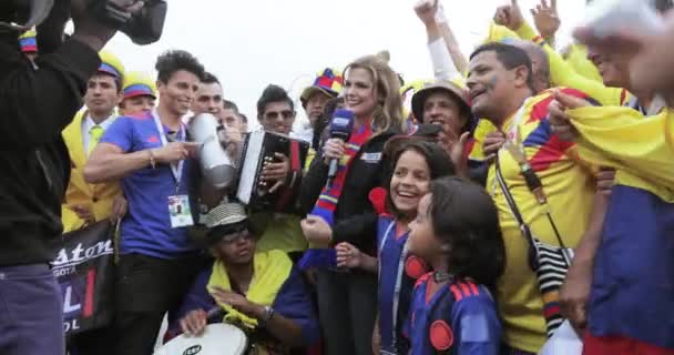 De ventilators van de voetbal van Colombia — Stockvideo