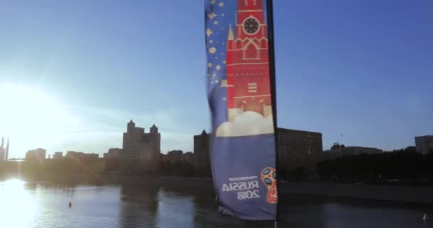 Bayrakları ile şampiyonluk 2018 sembolleri — Stok video