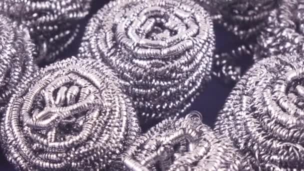 削り屑からの金属ウール — ストック動画