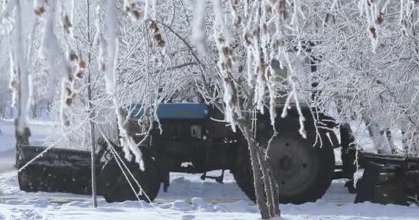 雪クリーニング トラクター — ストック動画