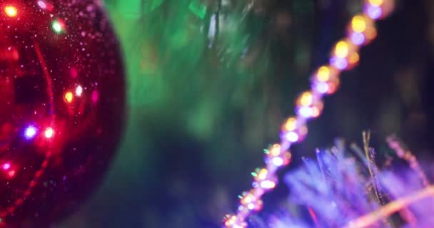 Luzes na árvore de Natal — Vídeo de Stock