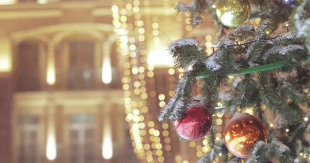 Φώτα για το χριστουγεννιάτικο δέντρο — Αρχείο Βίντεο