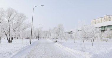 karla kaplı Şehir Parkı