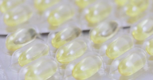 Fischöl Angereichertes Omega Pharmakologischen Blasen — Stockvideo