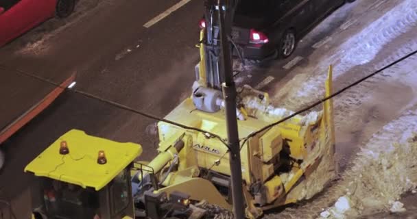 Trator de limpeza de neve — Vídeo de Stock