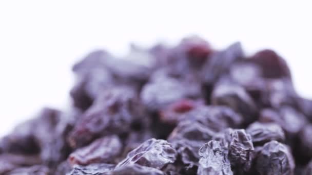 Pile of blue raisins — Stock Video