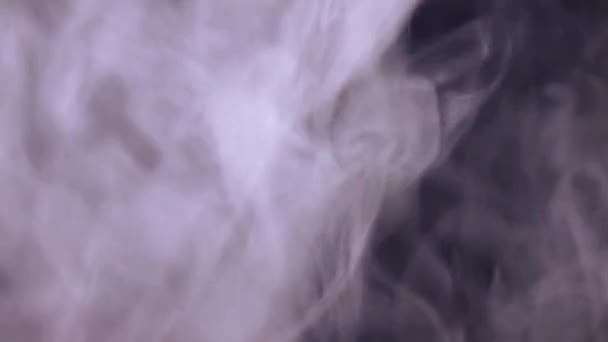 Vapore acqueo bianco astratto su sfondo nero — Video Stock
