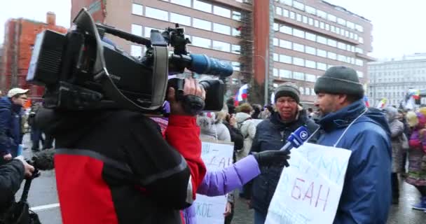 Manifestación por la libertad de Internet — Vídeo de stock