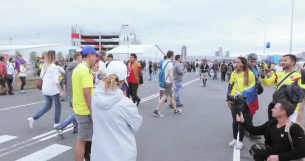 Fani piłki nożnej z Kolumbii — Wideo stockowe