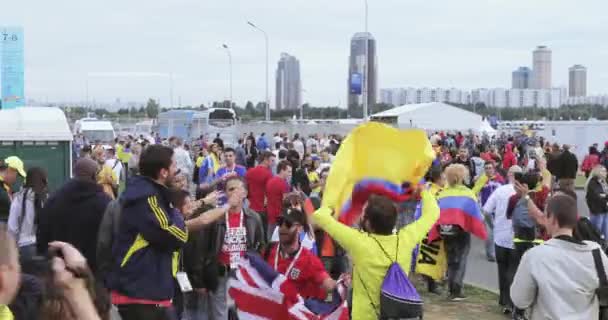 Fußballfans in Kolumbien — Stockvideo