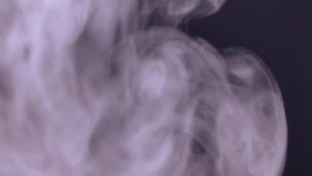Абстрактный белый водяной пар на черном фоне — стоковое видео
